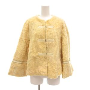 ノーカラー カーリーファージャケット S クリームカラー