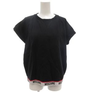 美品 カットソー Tシャツ 切替 XL 黒 ブラック 半袖 ラウンドネック ロゴ入り裾 /KR GY61