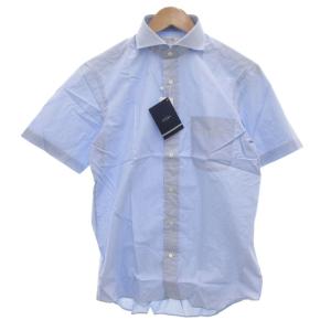 MAKER'S SHIRT 鎌倉 タグ付き ワイシャツ M ライトブルー ストライプ柄 半袖 /KR GY61