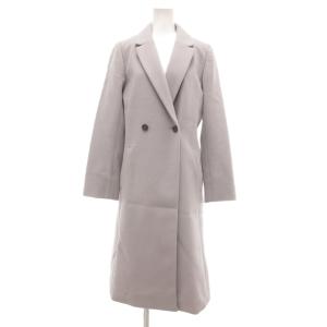 タグ付き ロングチェスターコート ウール 2 グレー テーラードカラー ダブルブレスト /YJ GY61