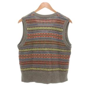 POLO RALPH LAUREN ニットベスト 絹 シルク M マルチカラー Vネック 幾何学模様 /YJ GY61