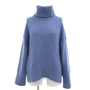 セーター ウール S ライトブルー 無地 タートルネック 長袖 /YJ GY61