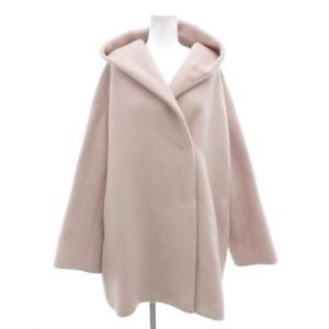 フーデッドコート 50 ピンク ミドル丈 スナップボタン ダブルブレスト /HW GY6157