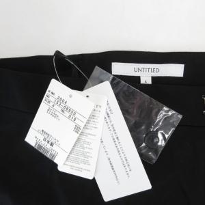 UNTITLED タグ付き テーパードパンツ スラックス 4 黒 ブラック 無地 アンクル丈 /YJ GY61