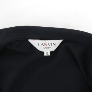 LANVIN SPORT 美品 ハーフジップシャツ スポーツウェア 42 紺 ネイビー 半袖 スタンドカラー /YJ GY61