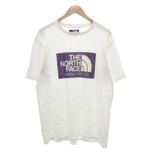 ナナミカ Tシャツ XL ボックスロゴ 白 ホワイト 紫 ラウンドネック 半袖 /YJ GY61