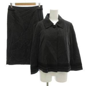 セットアップ ジャケット ロングスカート 総裏地 レース 11 グレー /GV GY61