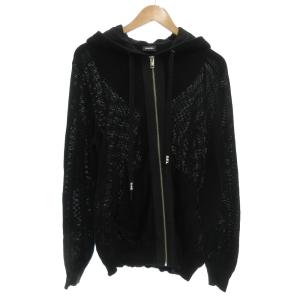 メッシュジップアップパーカー ジャケット L ジップアップ 黒 ブラック /GV GY61