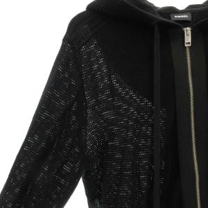DIESEL メッシュジップアップパーカー ジャケット L ジップアップ 黒 ブラック /GV GY61