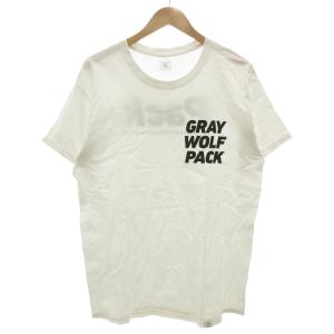 GRAY WOLF PACK Tシャツ 半袖 クルーネック プリント 白 ホワイト 黒 ブラック /GV