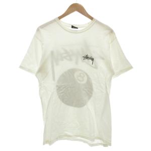 STUSSY 8ボールTシャツ 半袖 クルーネック M ロゴ 白 ホワイト 黒 ブラック /GV GY61