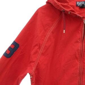 Polo by Ralph Lauren フードジャケット ジップアップ XL ビックポニー刺繍 ステッチ 赤 レッド /GV GY61