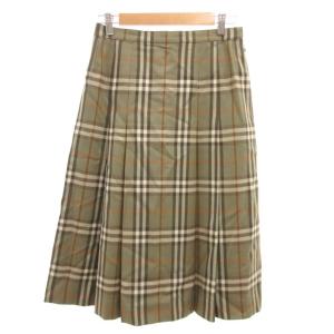 ヴィンテージ プリーツスカート チェック 13 ブラウン