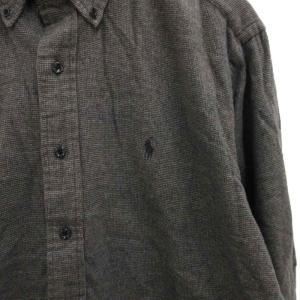 RALPH LAUREN BLAKE ボタンダウンシャツ ポニー刺繍 長袖 メルトン コットン M グレー /JS GY61