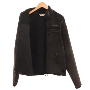Carhartt ベロアジャケット ブルゾン ジップアップ ロゴ 黒 ブラック /JS GY61