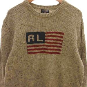 POLO JEANS ニット セーター 星条旗 ロゴ M アイボリー /JS GY61
