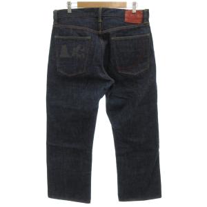 桃太郎ジーンズ MOMOTARO JEANS 還暦デニムパンツ ジーンズ ワイドストレート セルビッジ ジップフライ 34 濃紺 インディゴブルー /GV