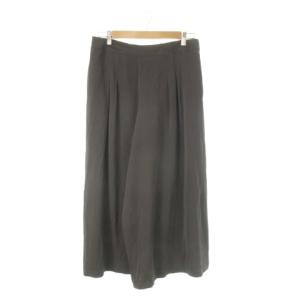 ワイドパンツ 13 チャコール グレー 無地 タック入り 長丈 /CK39 GY58