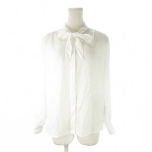 ブラウス 36 S 白 ホワイト ボウタイ 長袖 無地 /CK30 GY58