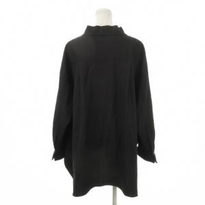 ADORE アシンメトリーヘムブラウス 38 黒 ブラック 変形Vネック 長袖 ウール /AH23 GY58