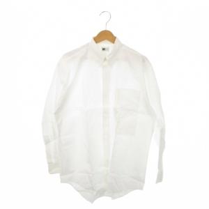 MIYAKE DESIGN STUDIO シャツ M 白 ホワイト 無地 ボタンダウンカラー 長袖 /MN1