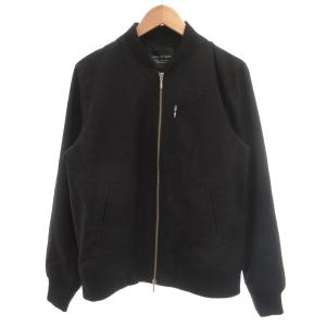 美品 ブルゾン ウール L 黒 ブラック 長袖 リブ襟 ジッパーポケット 668-9212001 /SJ