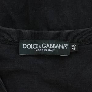 D&G Tシャツ 48 黒 ブラック Vネック 半袖 無地 /PP GY58