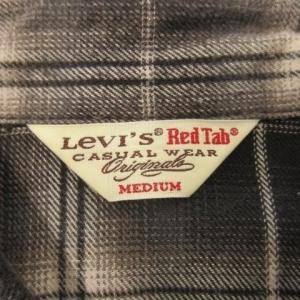 Levi's RED TAB シャツ M グレー ベージュ チェック柄 長袖 ウエスタンヨーク /MN7 GY60