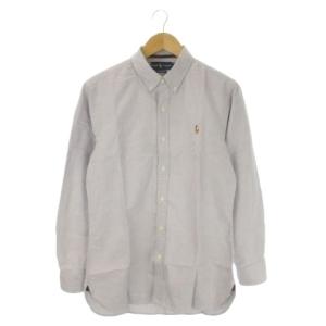 シャツ L SLIM FIT グレー 長袖 ボタンダウンカラー ロゴ刺繍 /CK17 GY60