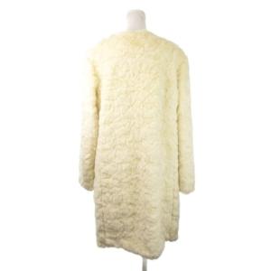 LAURA ASHLEY フェイクファーコート 38 ベージュ ノーカラー 長袖 CTE 915 A14 /MN7 GY60