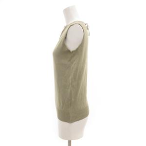 MM6 Maison Margiela ノースリーブニット カットソー カレンダータグ リボン S カーキ /JS GY60