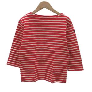 カットソー 長袖 2 赤 レッド ボーダー柄 ボートネック /SM21 GY58