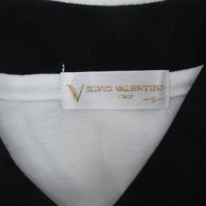 VALENTINO SILVIO ポロシャツ 半袖 ポロカラー 刺繍 9 白 ホワイト バイカラー /SM32 GY58