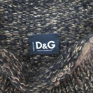 D&G ニット セーター 長袖 茶 ブラウン モックネック 杢調 /SM7 GY58