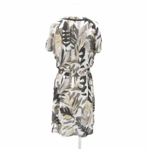 TRUSSARDI ワンピース ミモレ丈 半袖 総柄 マルチカラー 38 M グレー /SY45 GY58