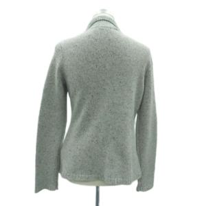 LES COPAINS ニットカーディガン オープンカラー ミドル丈 カシミヤ 44 3L グレー /HO4 GY59