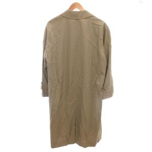 Aquascutum ステンカラーコート ロング 絹 シルク混 36 グレー 無地 長袖 /KR GY59