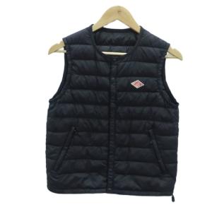 クルーネックインナーダウンベスト ミドル丈 黒 ブラック JD-8749 /HO32 GY59