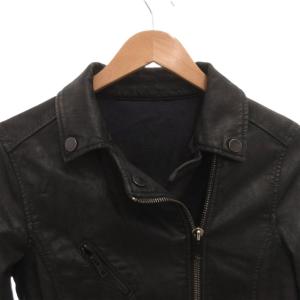 DIESEL ライダースジャケット フェイクレザー S 黒 ブラック /FF GY59