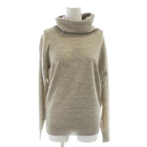 セーター カットソー ウール 38 茶 ブラウン 無地 タートルネック 長袖 /KW GY57