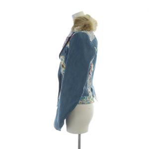 John Galliano パッチワーク ジャケット 花柄 36 ブルー