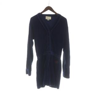 ロンパース ベロア シルク S ネイビー