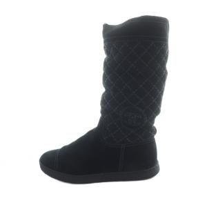 ムートンブーツ ココマーク ショート スエード 39 ブラック