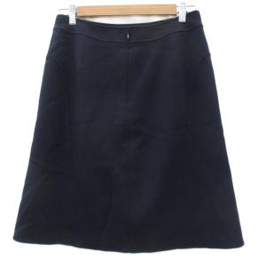 miss ashida フレアスカート ミモレ丈 ウール 9 紺 ネイビー 無地 /SY37 GY58