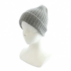 ニット帽 ビーニー 帽子 ロゴ グレー /MQ