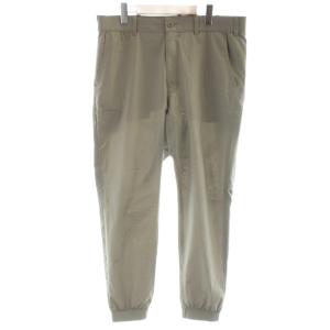 ジョガーパンツ XL カーキ 裾絞り 格子柄 ジッパーポケット /KW GY57