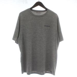 Tシャツ カットソー 半袖 クルーネック ロゴ プリント L グレー /XZ GY57