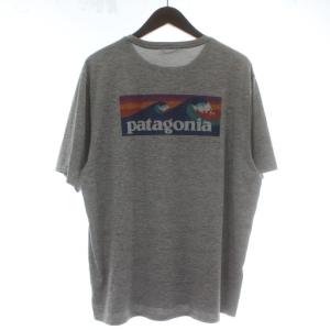 Patagonia Tシャツ カットソー 半袖 クルーネック ロゴ プリント L グレー /XZ GY57