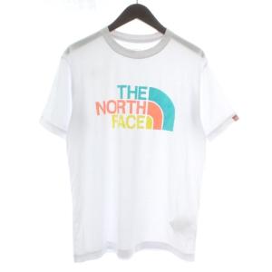 Tシャツ カットソー 半袖 クルーネック ロゴ プリント L 白 ホワイト マルチカラー NT32134