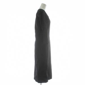 JIL SANDER ワンピース 七分袖 ロング クルーネック 34 XS 黒 ブラック /XZ